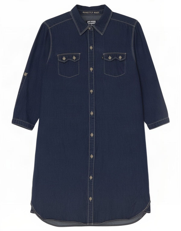 Levi's Denim-Hemdkleid für Mädchen, 3/4-Ärmel, 13–14 Jahre, XL, Marineblau, Baumwolle