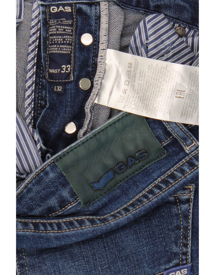 Gas Damen Slim Jeans W33 L28 Blaue Baumwolle