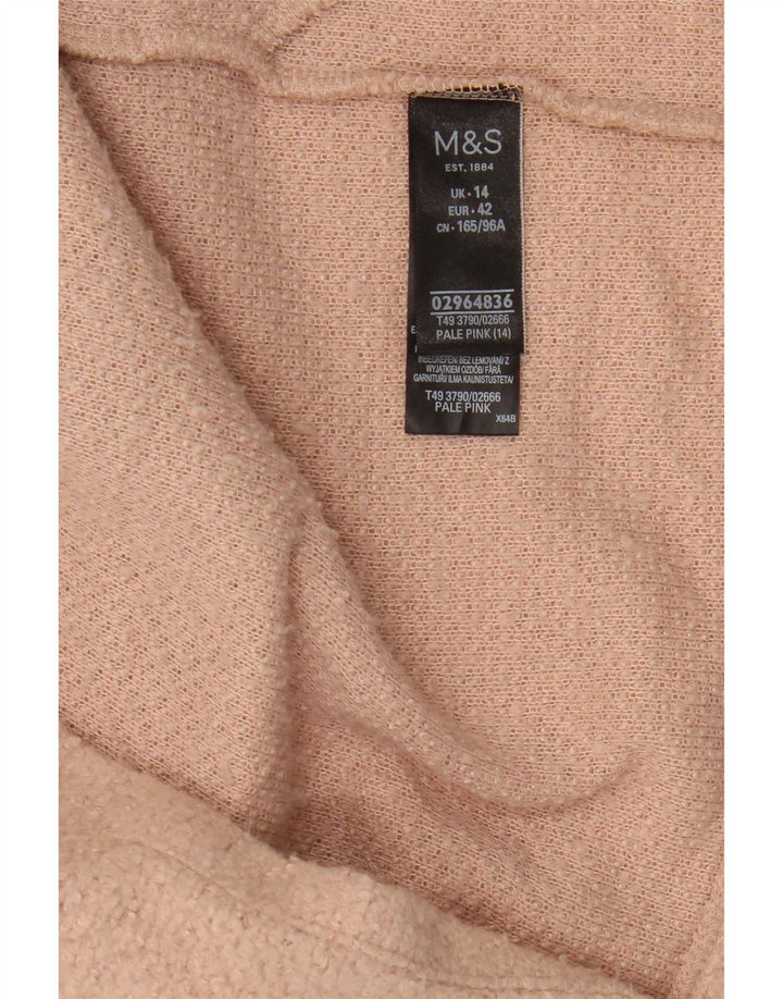Marks & Spencer Offener Damenmantel UK 14 Large Pink Polyester