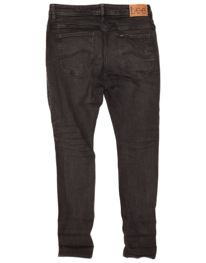 Lee Herren Distressed Skinny Jeans W33 L29 Schwarze Baumwolle