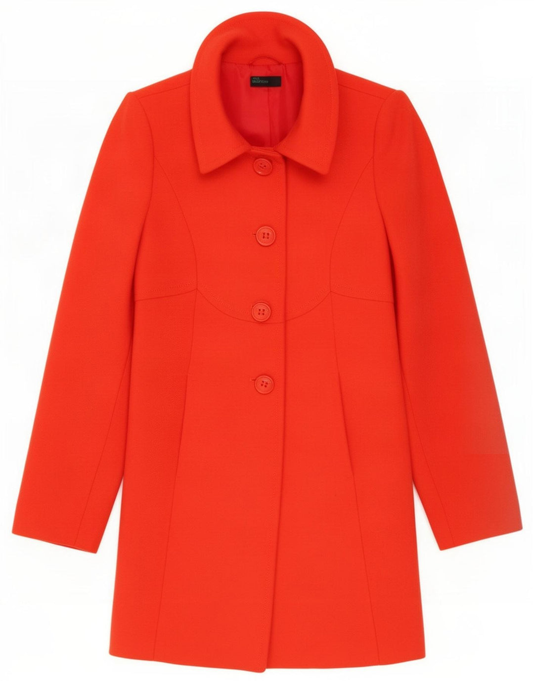 Benetton Damen Mantel IT 38 XS Orange Wolle