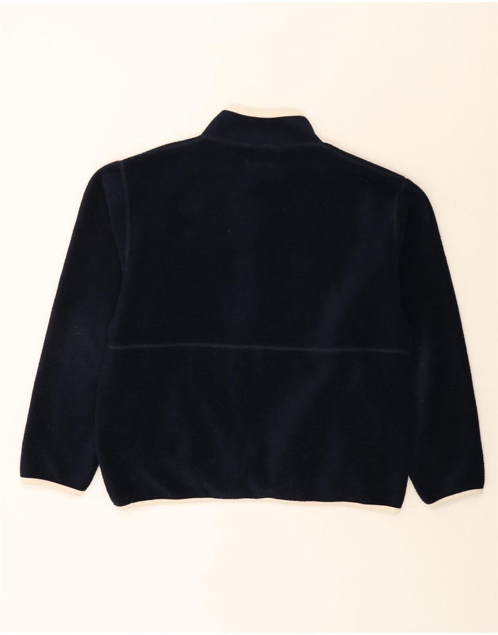 White Stuff Herren-Fleecepullover mit Reißverschluss am Hals, groß, marineblaues Polyester
