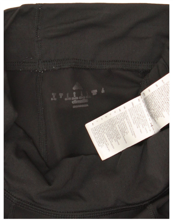 Adidas Damen Leggings UK 8/10 Small Schwarz Polyester