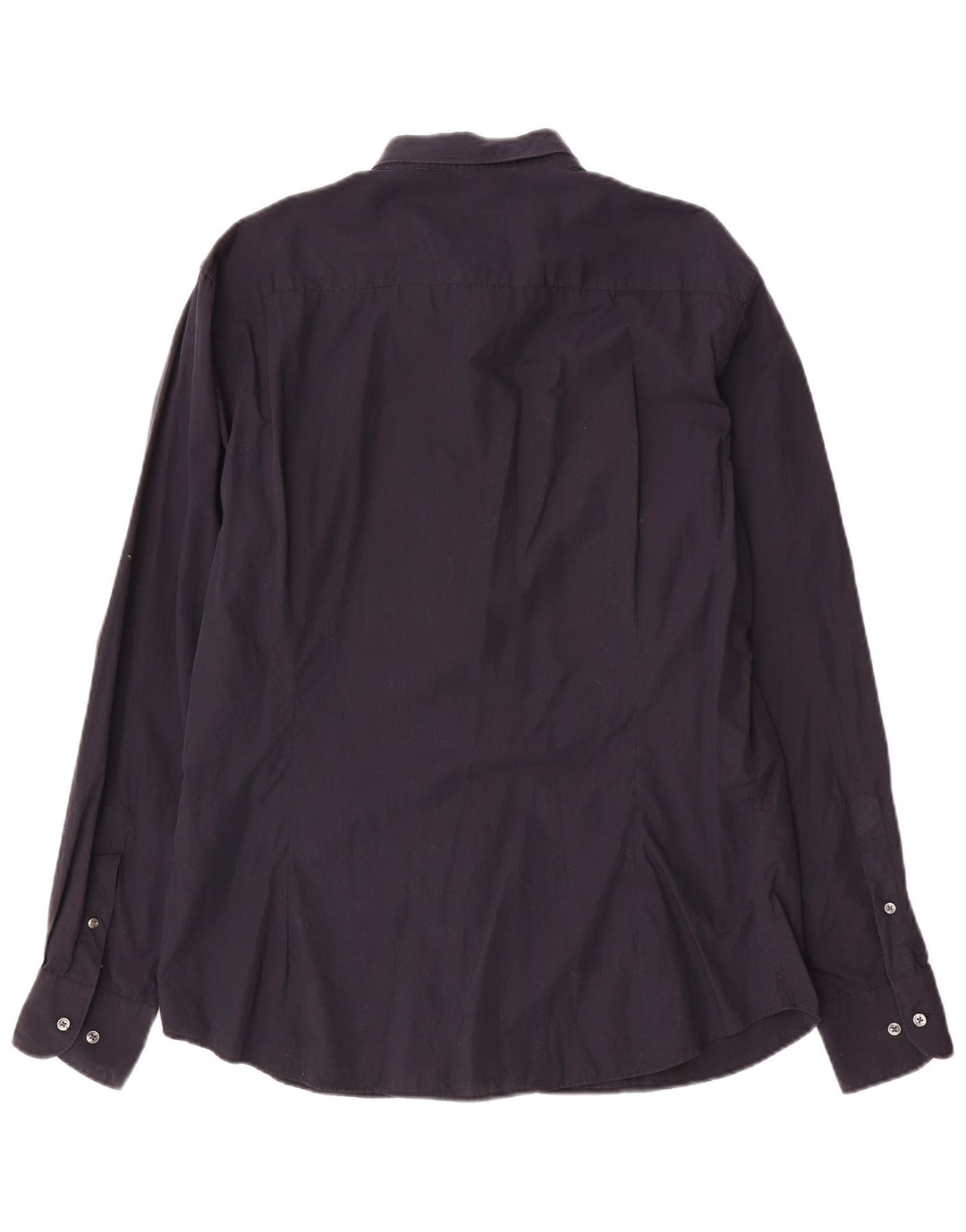 MASSIMO DUTTI Herren Slim Fit Hemd XL Marineblau Baumwolle