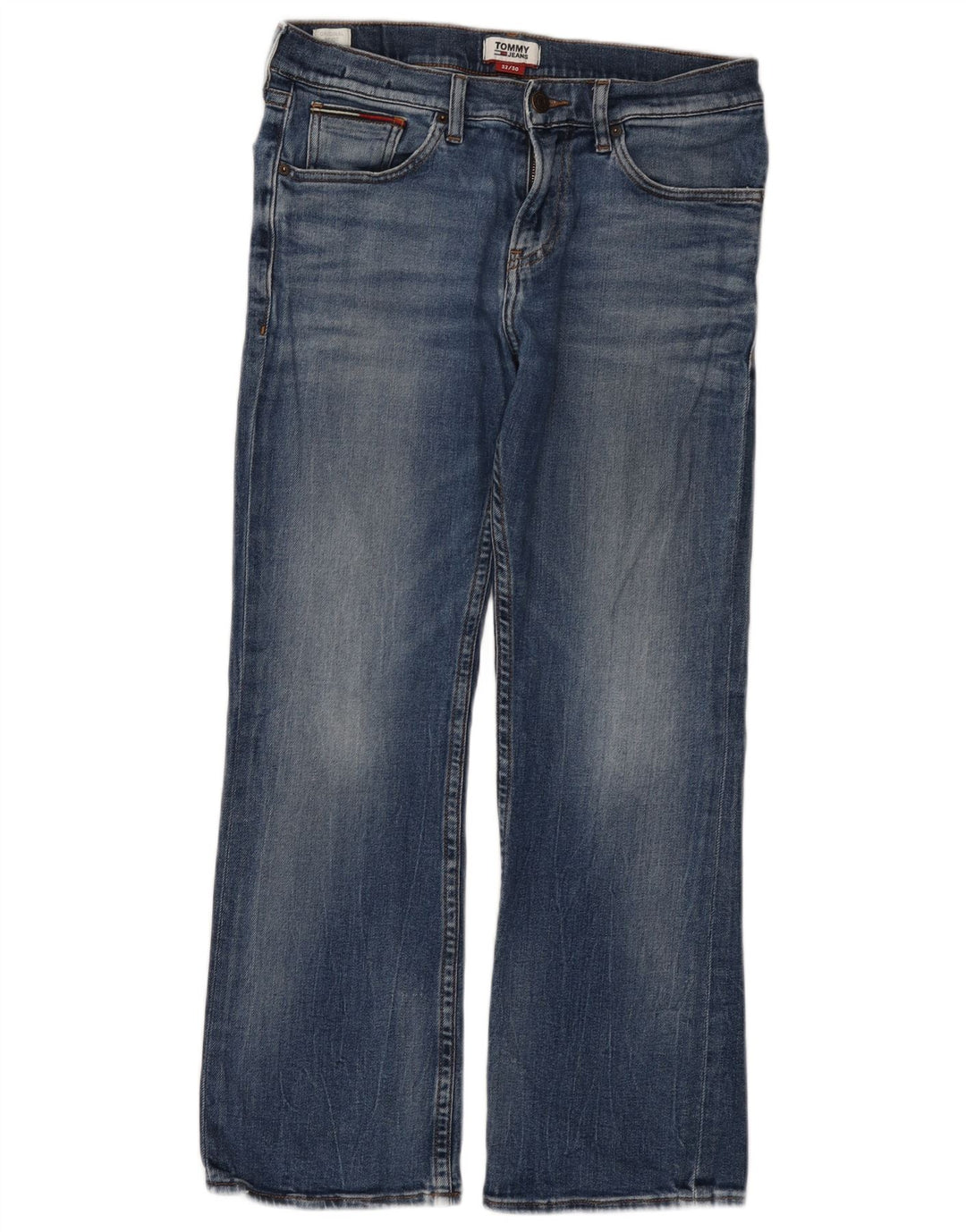 TOMMY HILFIGER Herren Bootcut Jeans W32 L30 Blaue Baumwolle