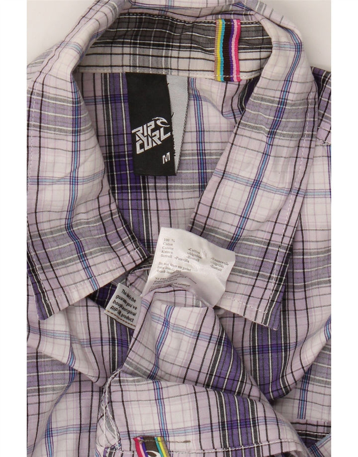 Rip Curl Herren-Kurzarmhemd aus mittelvioletter Karo-Baumwolle
