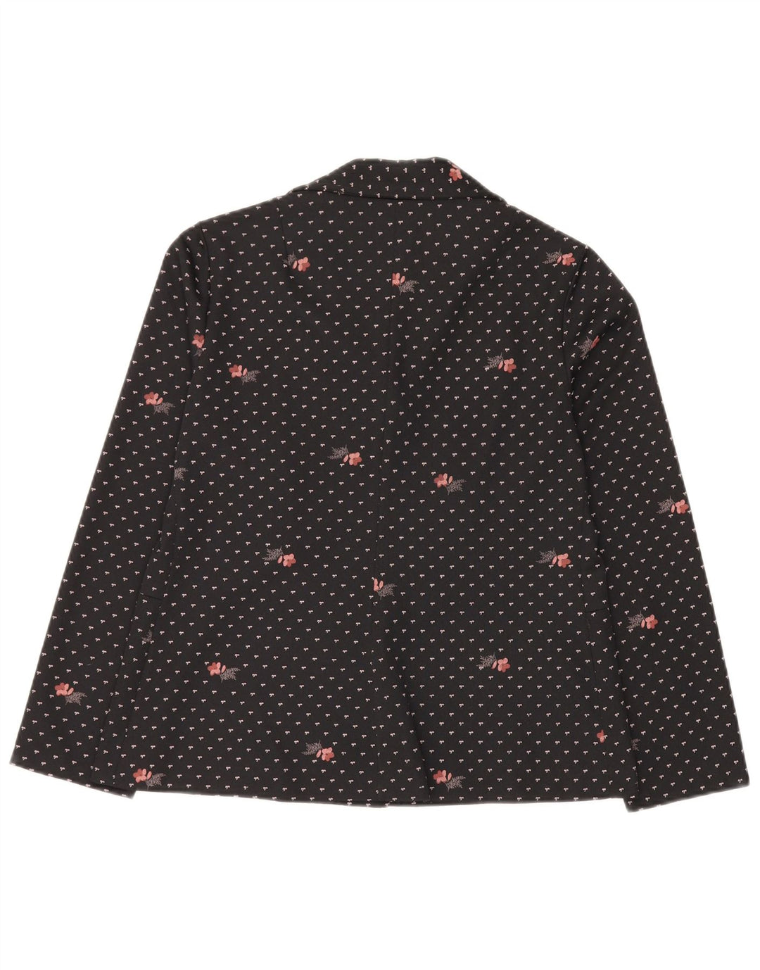 Romy Damen-Blazerjacke mit 4 Knöpfen, Gr. 44, Größe L, Schwarz, Blumenmuster, Polyester