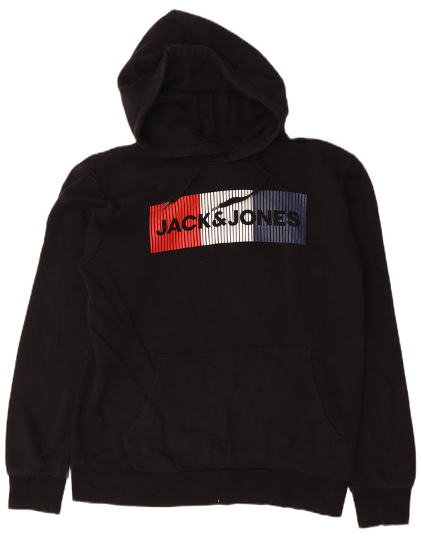 Jack & Jones Herren-Kapuzenpullover mit Grafik, mittelschwarz, Baumwolle
