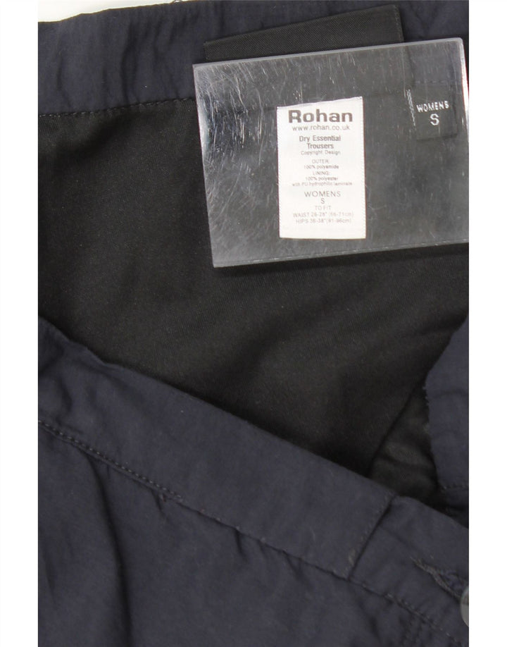ROHAN Womens Straight Trousers UK 10 Small W28 L27 Navy Blue Polyester Vintage Rohan and Second-Hand Rohan from Messina Hembry 