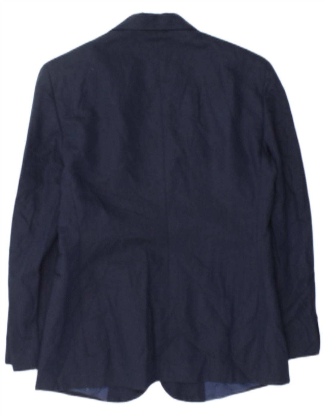 Benetton Damen-Blazerjacke mit 2 Knöpfen, IT 42, mittelmarineblaue Baumwolle