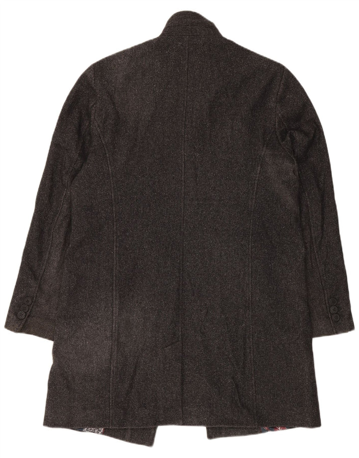 Ted Baker Herrenmantel, Größe 2, klein, grau gesprenkelte Wolle