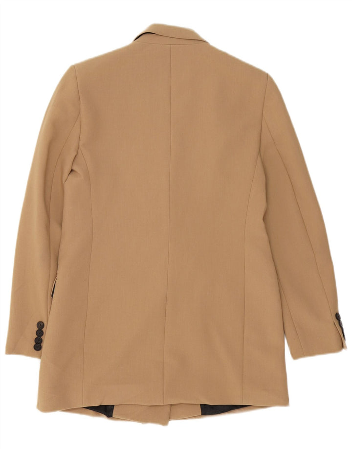 Zara Damen übergroße zweireihige Blazerjacke UK 6 XS Beige