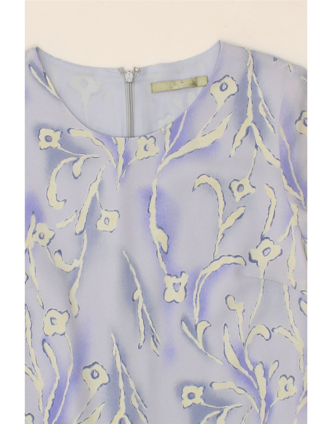VINTAGE Womens Maxi Dress UK 10 Small Blue Floral Polyester Vintage Vintage and Second-Hand Vintage from Messina Hembry 
