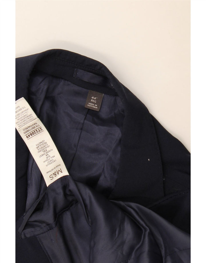 Marks & Spencer Herren-Blazer mit 2 Knöpfen, UK 44, 2XL, marineblaue Wolle