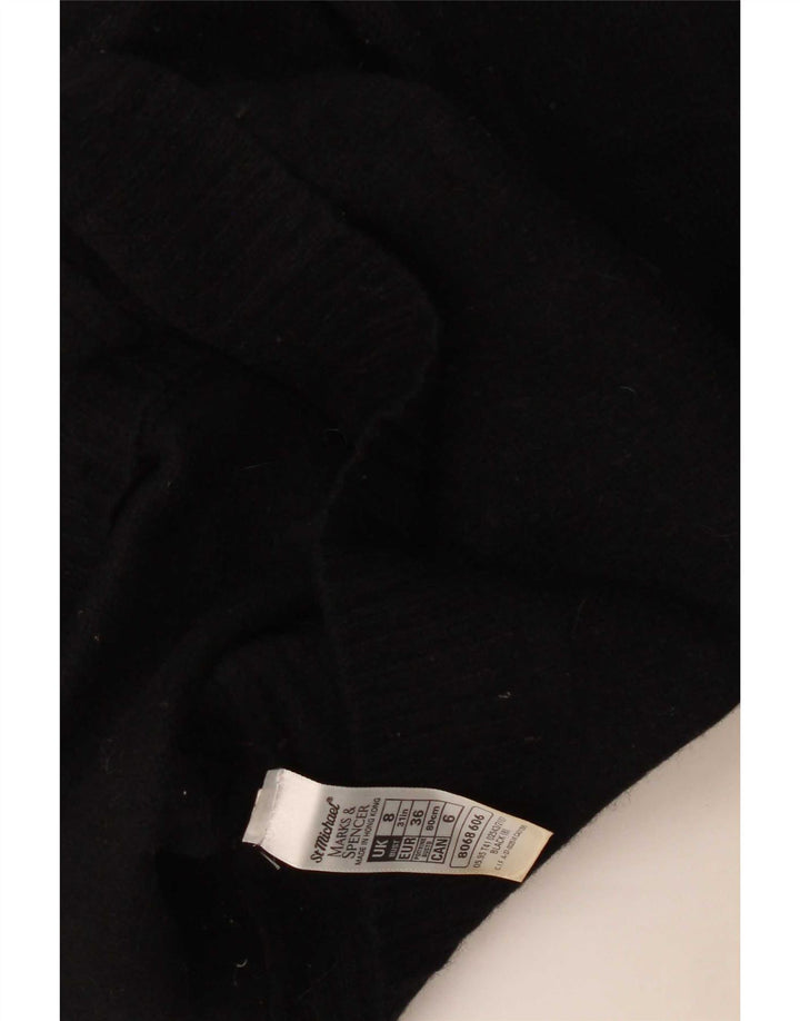 Marks & Spencer Damen-Strickjacke, Gr. 8, Größe S, schwarze Lammwolle
