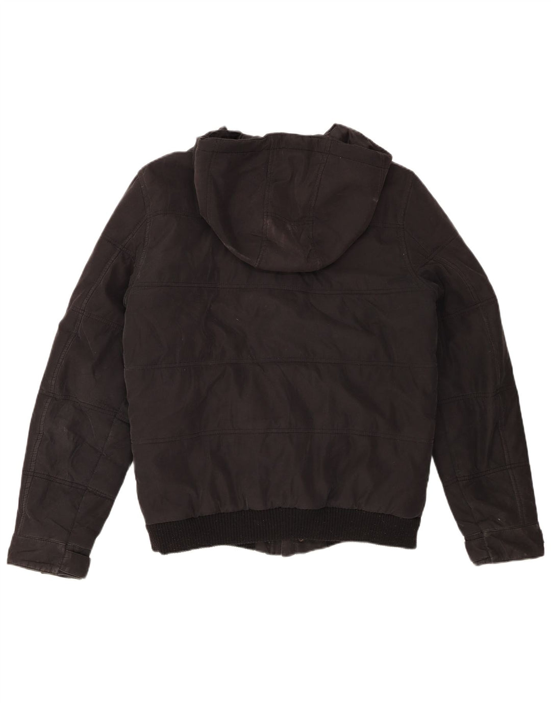 JACK & JONES Wattierte Herrenjacke mit Kapuze, UK 38, Mittelschwarz, Polyester