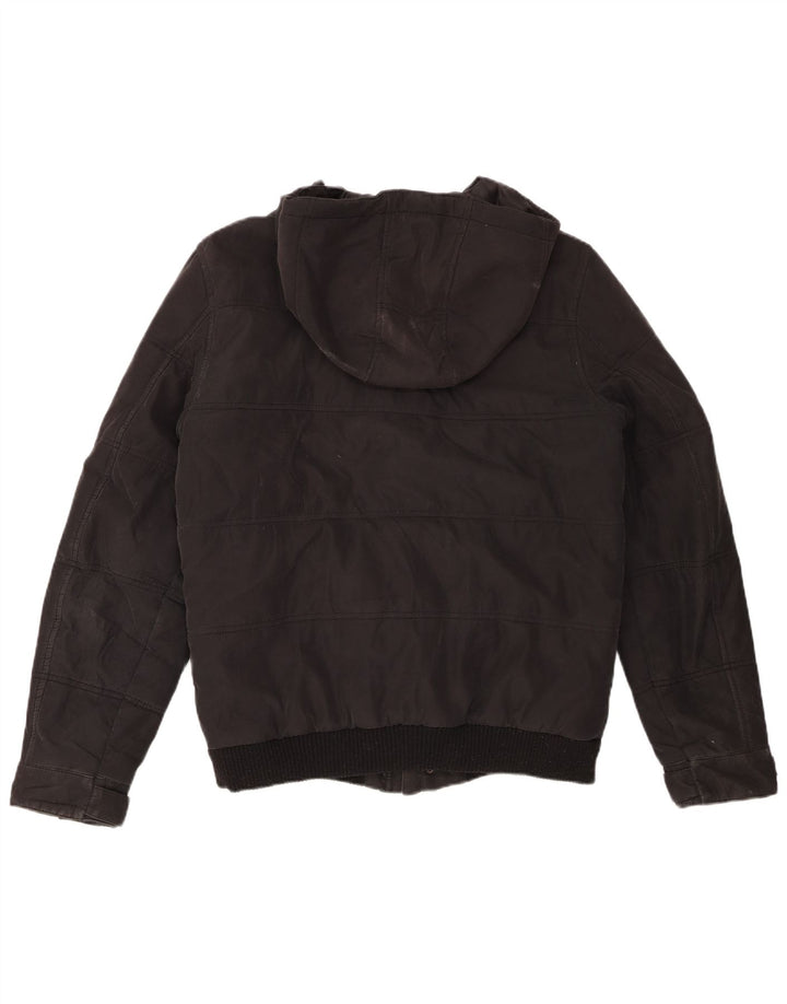 JACK & JONES Wattierte Herrenjacke mit Kapuze, UK 38, Mittelschwarz, Polyester