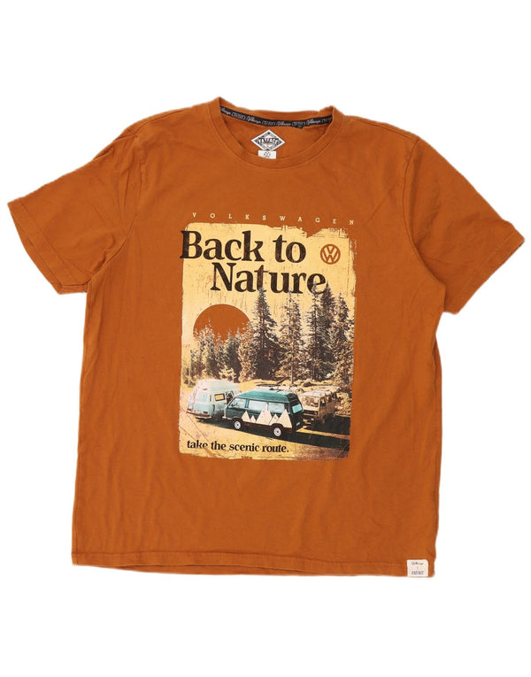 Fat Face Herren-T-Shirt mit Grafik, XL, braun, Baumwolle