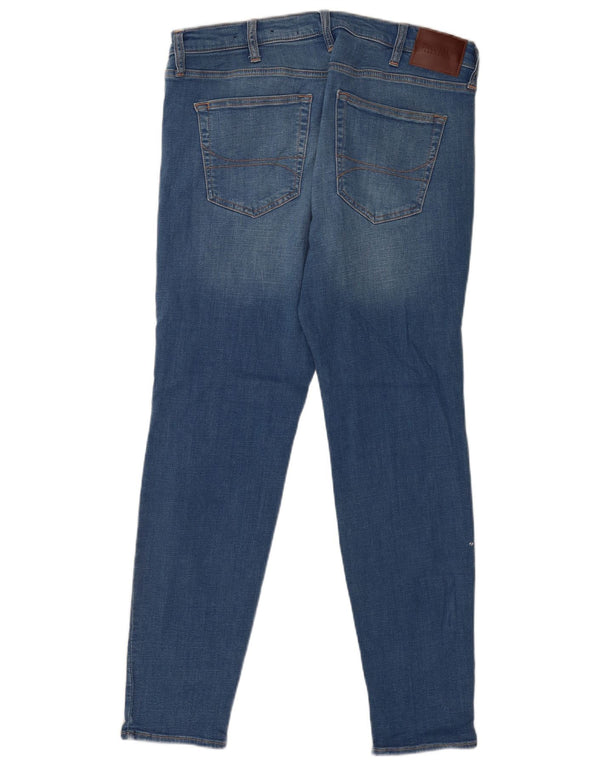 Hollister Herren Distressed Super Skinny Jeans W36 L32 Blaue Baumwolle