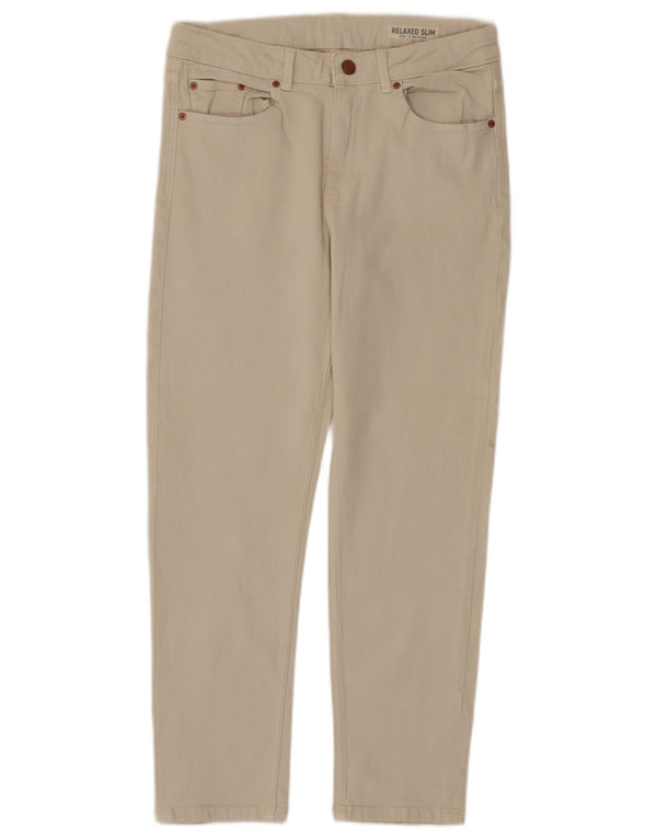 Marks & Spencer Damen-Freizeithose mit entspannter Passform, UK 10, Größe S, W28, L27, Beige