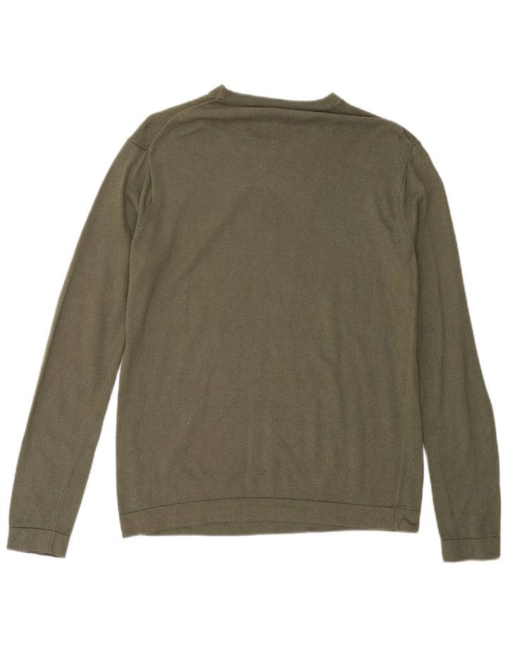 BENETTON Herren-Pullover mit Rundhalsausschnitt, Mittelkhaki