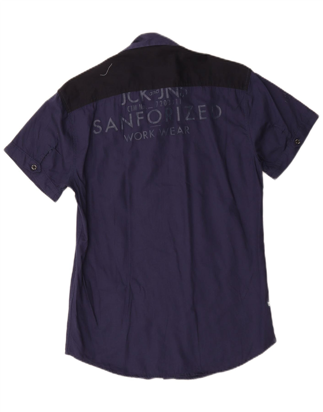 Jack & Jones Herren-Kurzarmshirt mit Grafik, Größe S, Marineblau, Farbblock