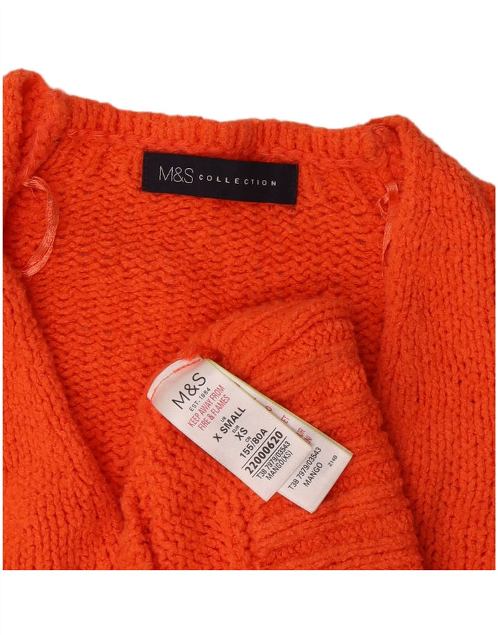 Marks & Spencer Damen-Pullover, übergroß, V-Ausschnitt, Gr. 6, XS, Orange