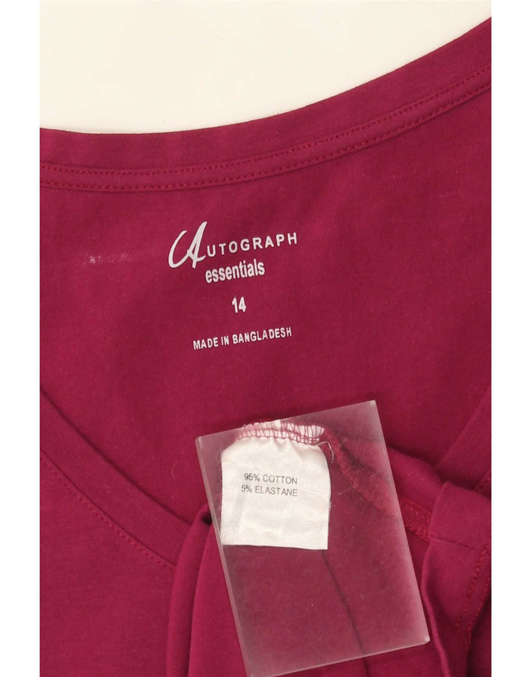 Marks & Spencer Damen Top Langarm UK 14 Large Burgunderrot Baumwolle