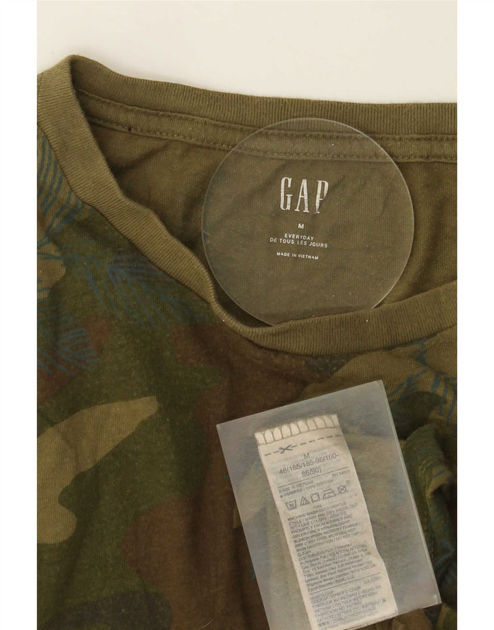 Gap Herren T-Shirt Top Medium Khaki Camouflage Baumwolle