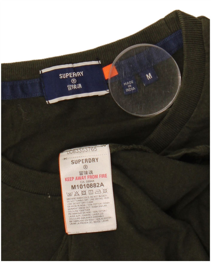 Superdry Herren T-Shirt-Oberteil aus mittelgrüner Baumwolle