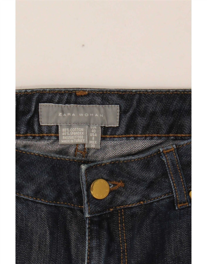 Zara Damen Jeansshorts EU 40 Medium W30 Marineblaue Baumwolle