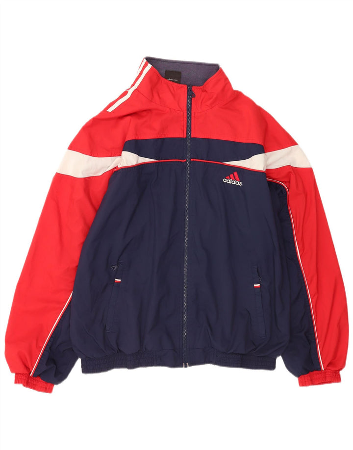 Adidas Herren Trainingsanzug Top Jacke UK 46/48 XL Rot Colourblock Polyester