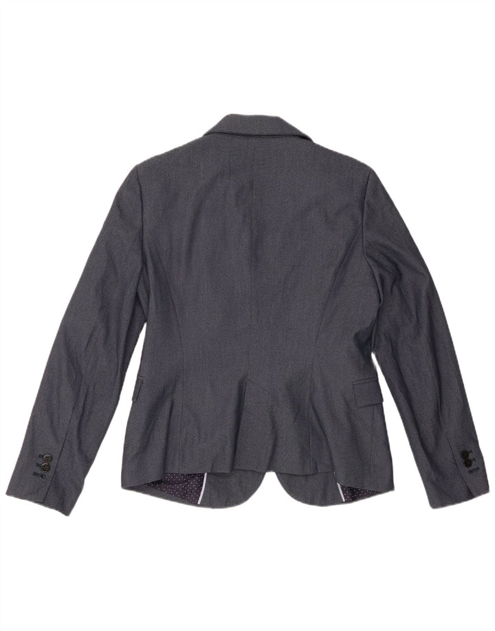Zara Damen 1-Knopf-Blazerjacke UK 14 Large Marineblau