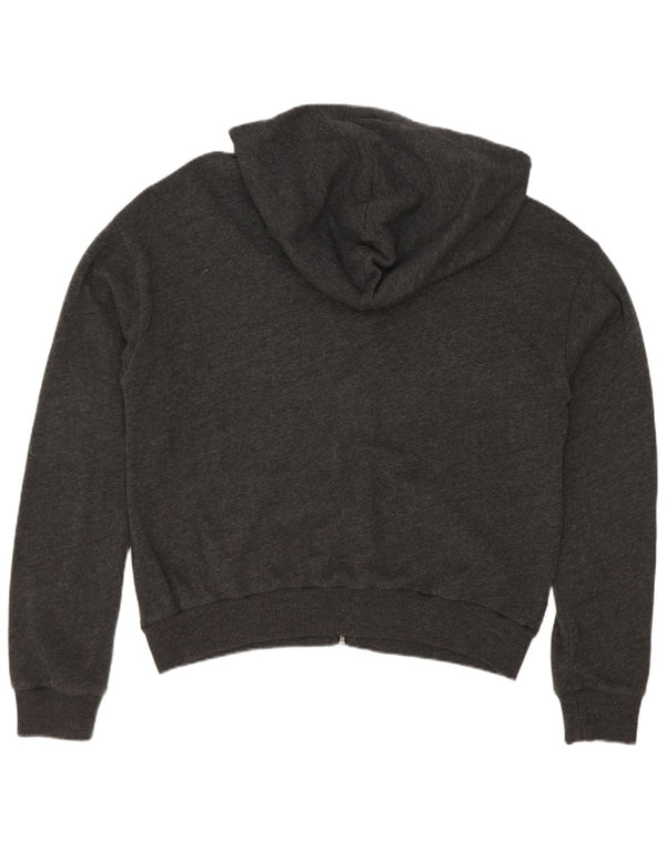 Abercrombie & Fitch Damen Graphic Zip Hoodie Pullover UK 16 Large Grau