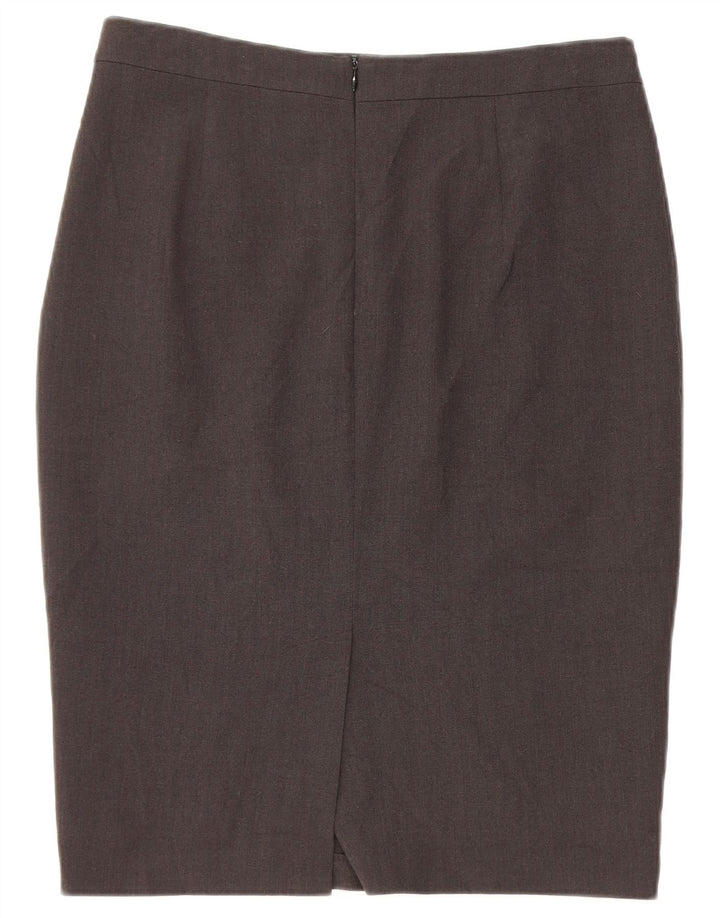 Marks & Spencer Damen Bleistiftrock UK 10 Small W30 Grau Polyester