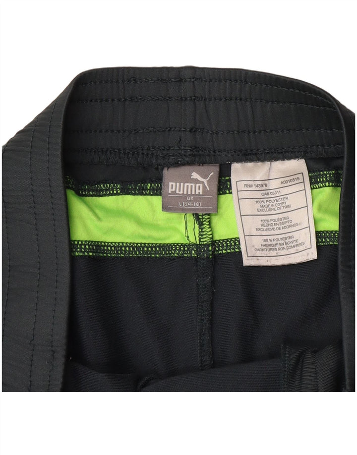 PUMA Damen Sportshorts US 14/16 Großes graues geometrisches Polyester