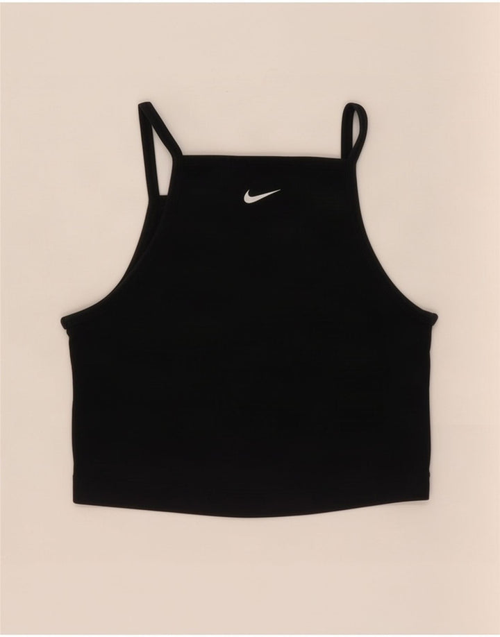 Nike Damen Cami Top UK 8 Small Schwarz Baumwolle