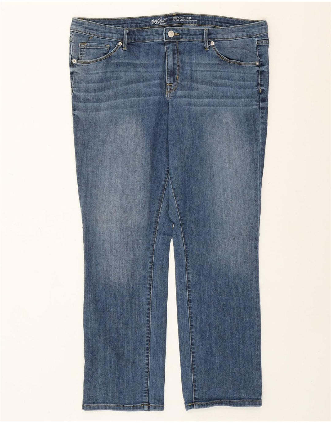 Mossimo Damen Mid Rise Straight Jeans US 18 2XL W40 L29 Blaue Baumwolle