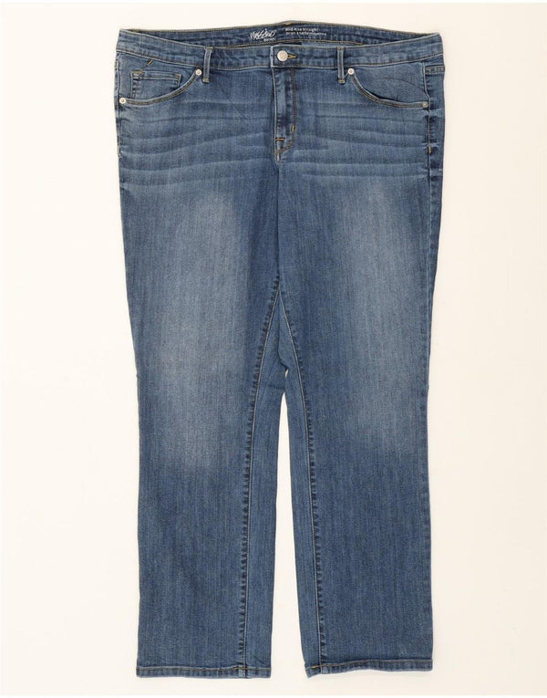 Mossimo Damen Mid Rise Straight Jeans US 18 2XL W40 L29 Blaue Baumwolle