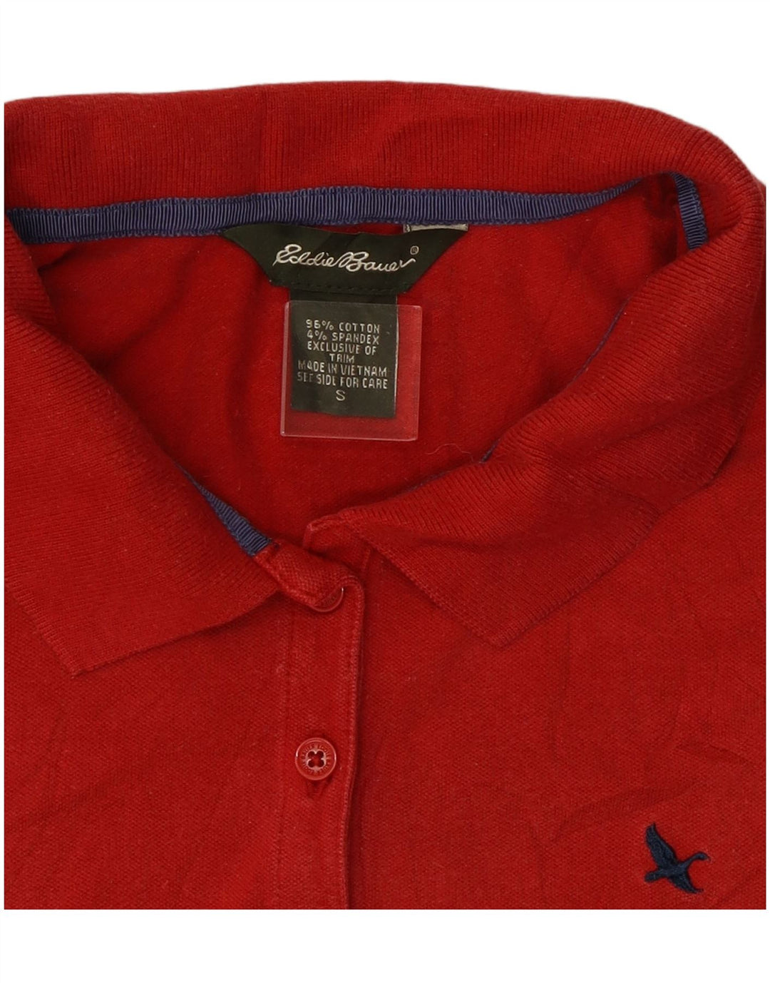 EDDIE BAUER Damen Poloshirt UK 10 Small Rot Baumwolle