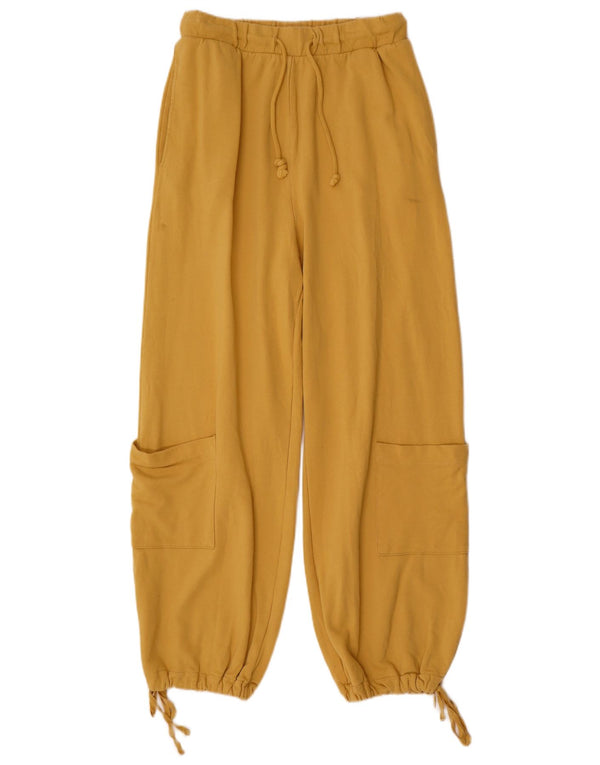 Zara Damen Cargo-Trainingshose, Jogginghose, Gr. 40, Größe L, Gelb, Baumwolle