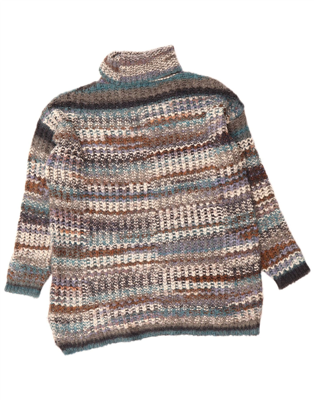 ZARA Damen-Pullover mit Rollkragen, Gr. 14, mittelmehrfarbig gestreift