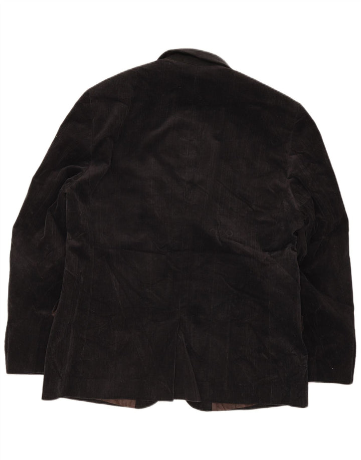 Jasper Conran Herren-Blazer aus Cord mit 2 Knöpfen, Gr. 40, Größe L, Schwarz, Baumwolle