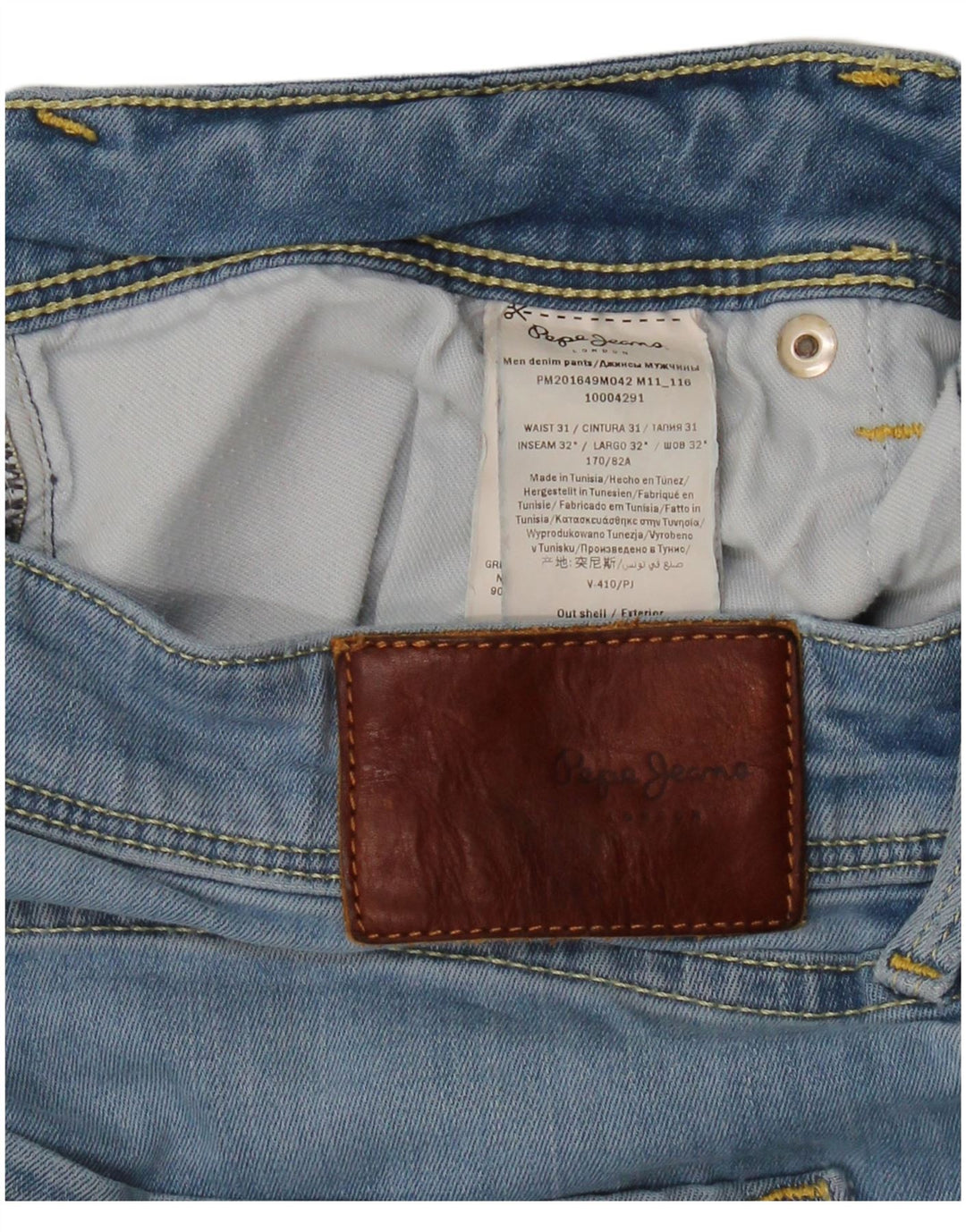 PEPE JEANS Womens Slim Jeans W31 L32 Blue Cotton