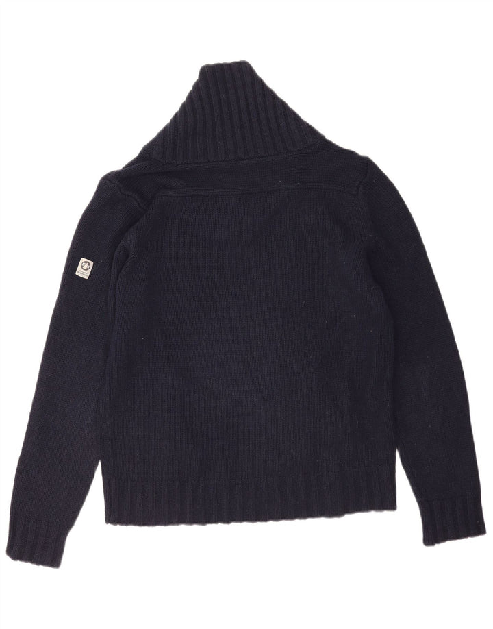 Murphy & Nye Herren-Pullover mit Schalkragen, mittlere marineblaue Viskose