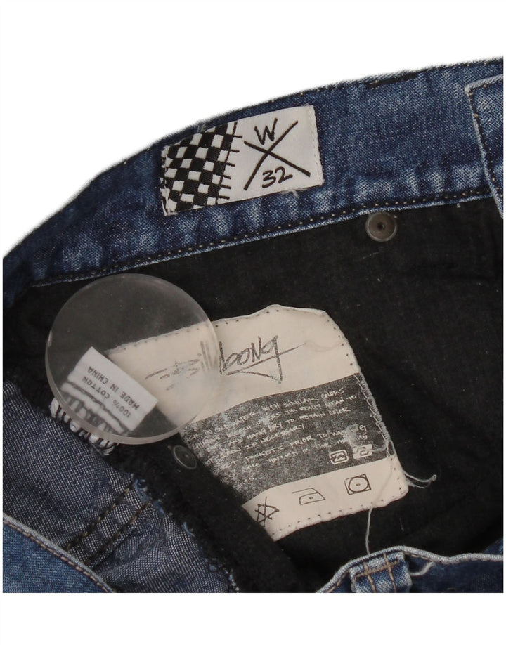 Billabong Womens Graphic Denim Shorts W32 Große blaue Baumwolle