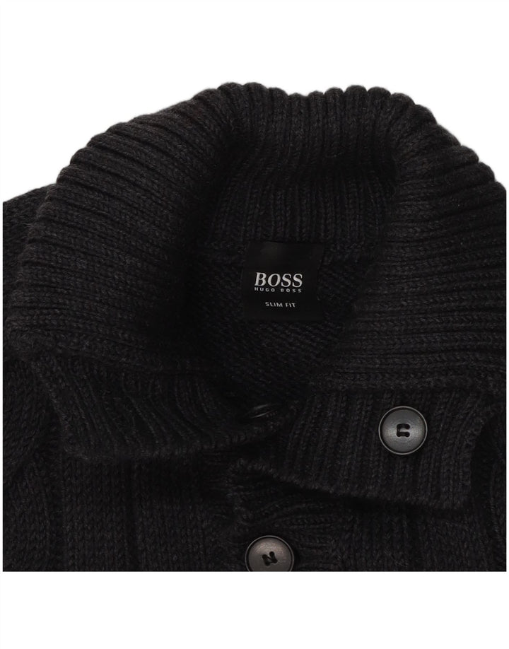 Hugo Boss Herren Slim Fit Knopfhalspullover Pullover XL Grau