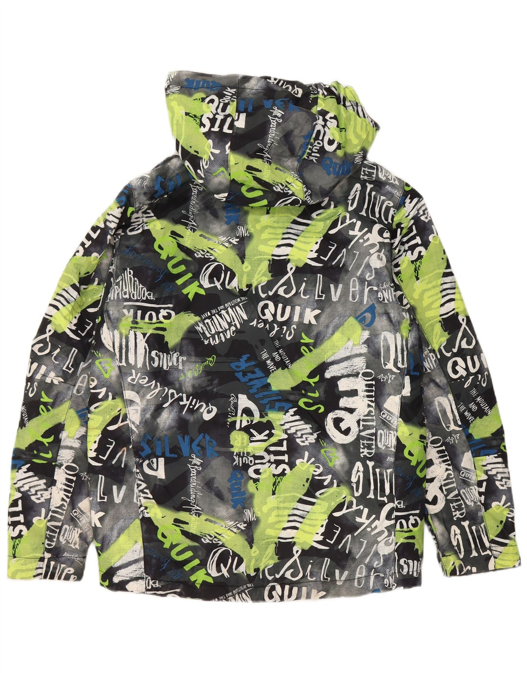 Quiksilver Jungen-Regenjacke mit grafischer Kapuze, 13–14 Jahre, XL, mehrfarbig