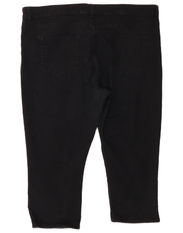 Marks & Spencer Damen Capri-Jeans mit hoher Taille, UK 20 2XL W38 L21 Schwarz