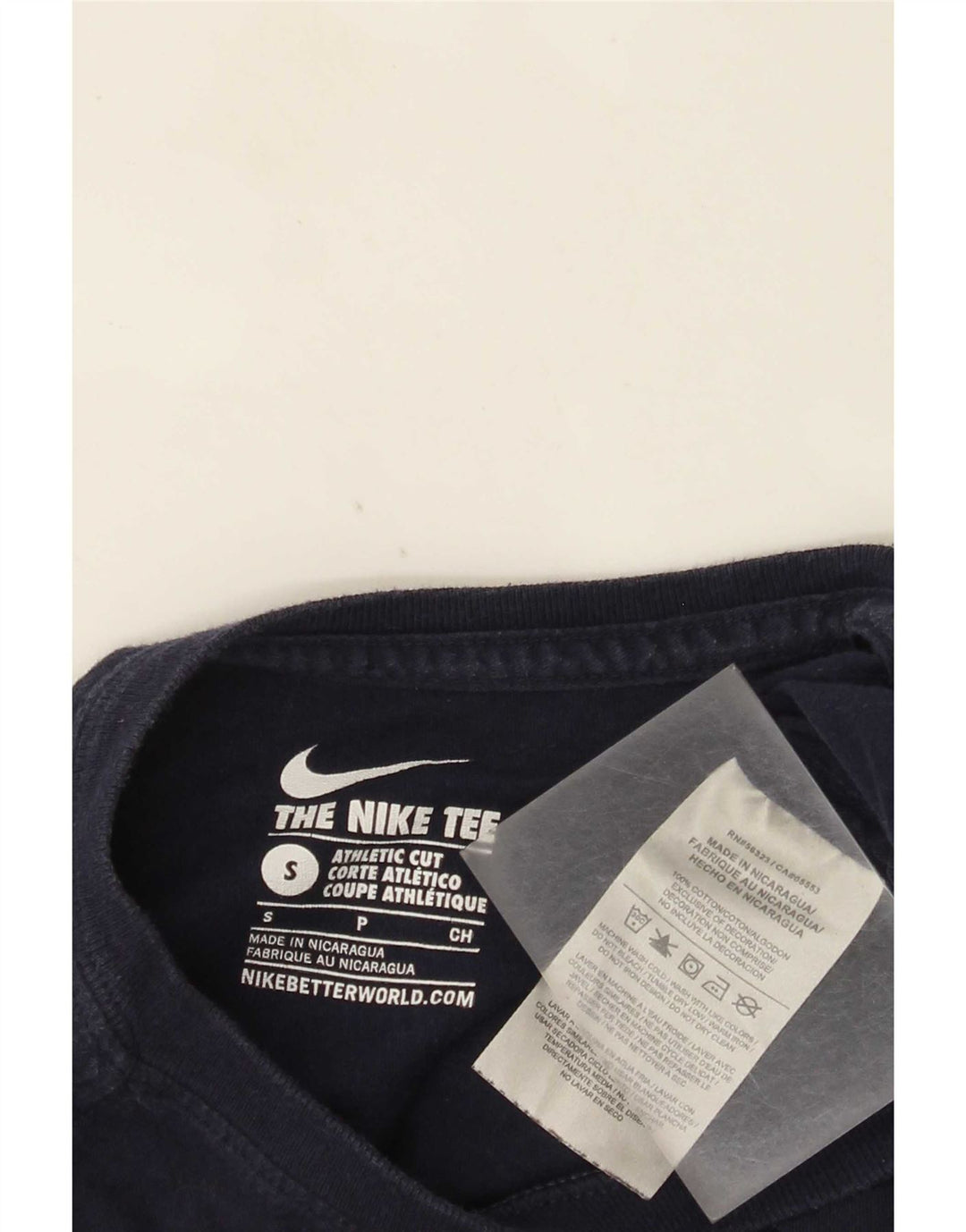 Nike Herren Athletic Cut T-Shirt Top Small Marineblau Baumwolle